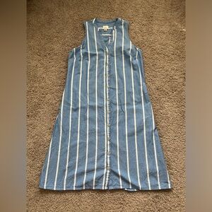 A New Day Blue & White Striped Dress with Pockets!